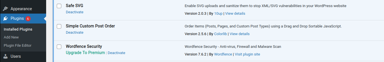 Plugin updates prevented in Wordfrence plugin