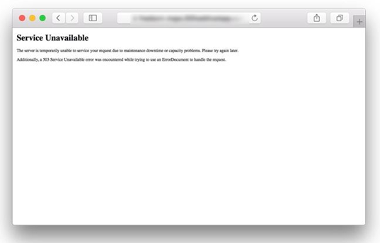503 service unavailable safari