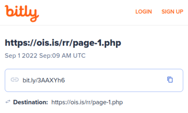 Bitly redirect used in ois malware