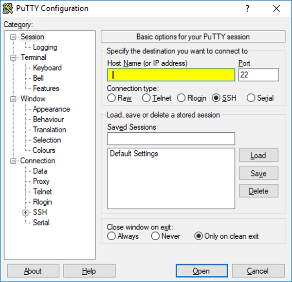 Windows Putty Client