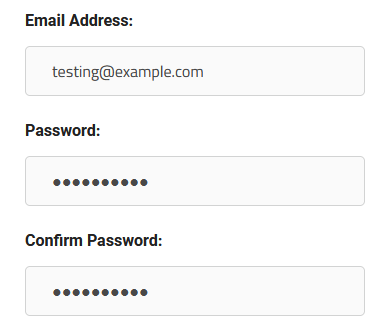 Signup form input validation example