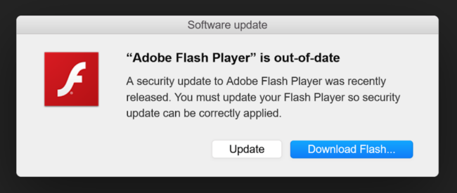 Fake Adobe software update dialog on Weebly site redirects to ads