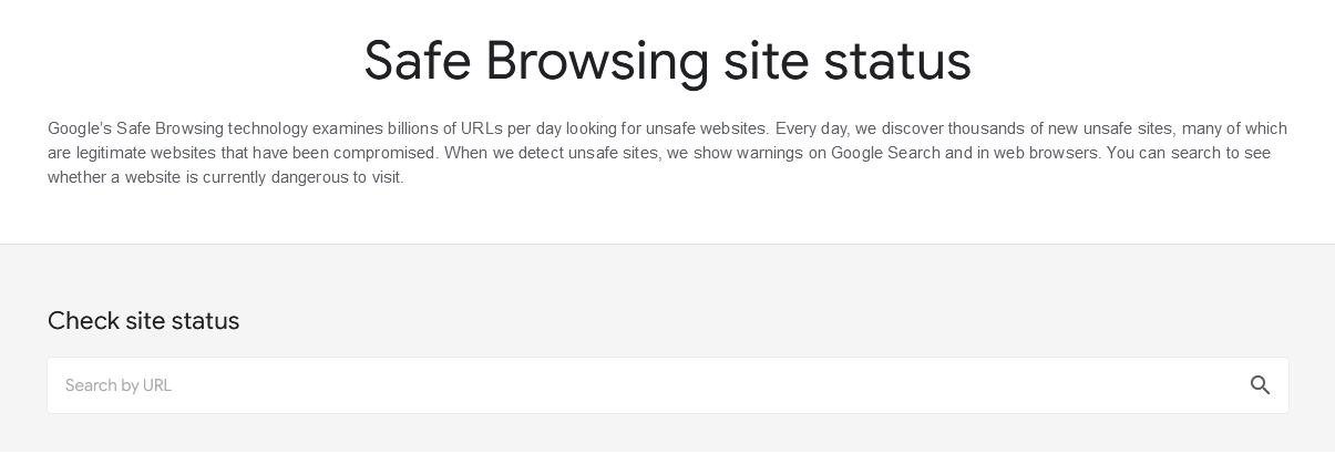 Status browser. Google safe browsing.