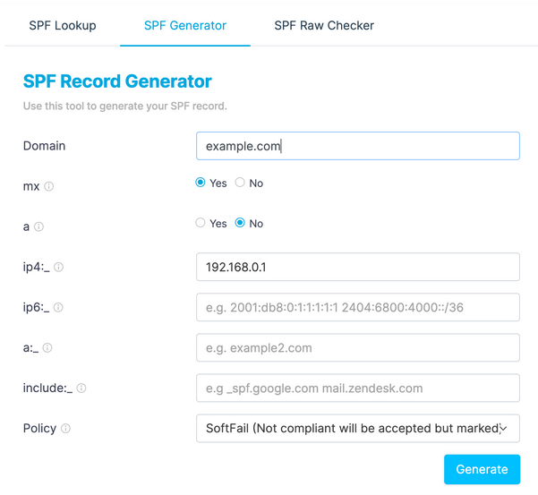 SPF Record Generator