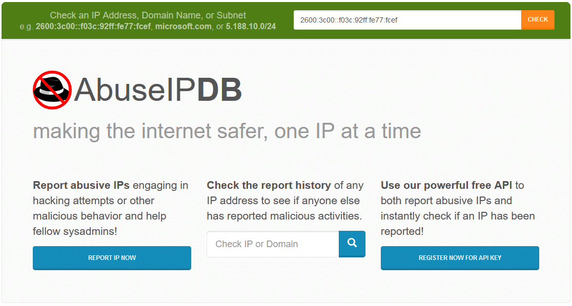 Check your blocked IP address with AbuseIPD