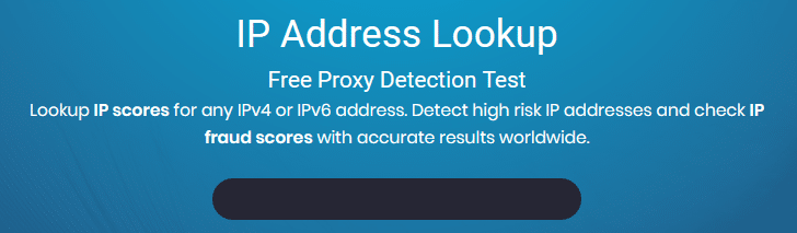 IP Address Lookup with IPQualityScore tool