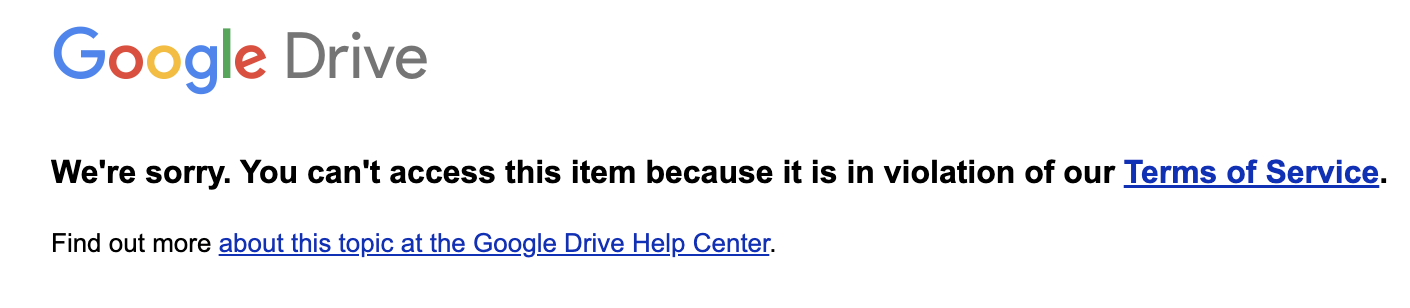 Google Drive error