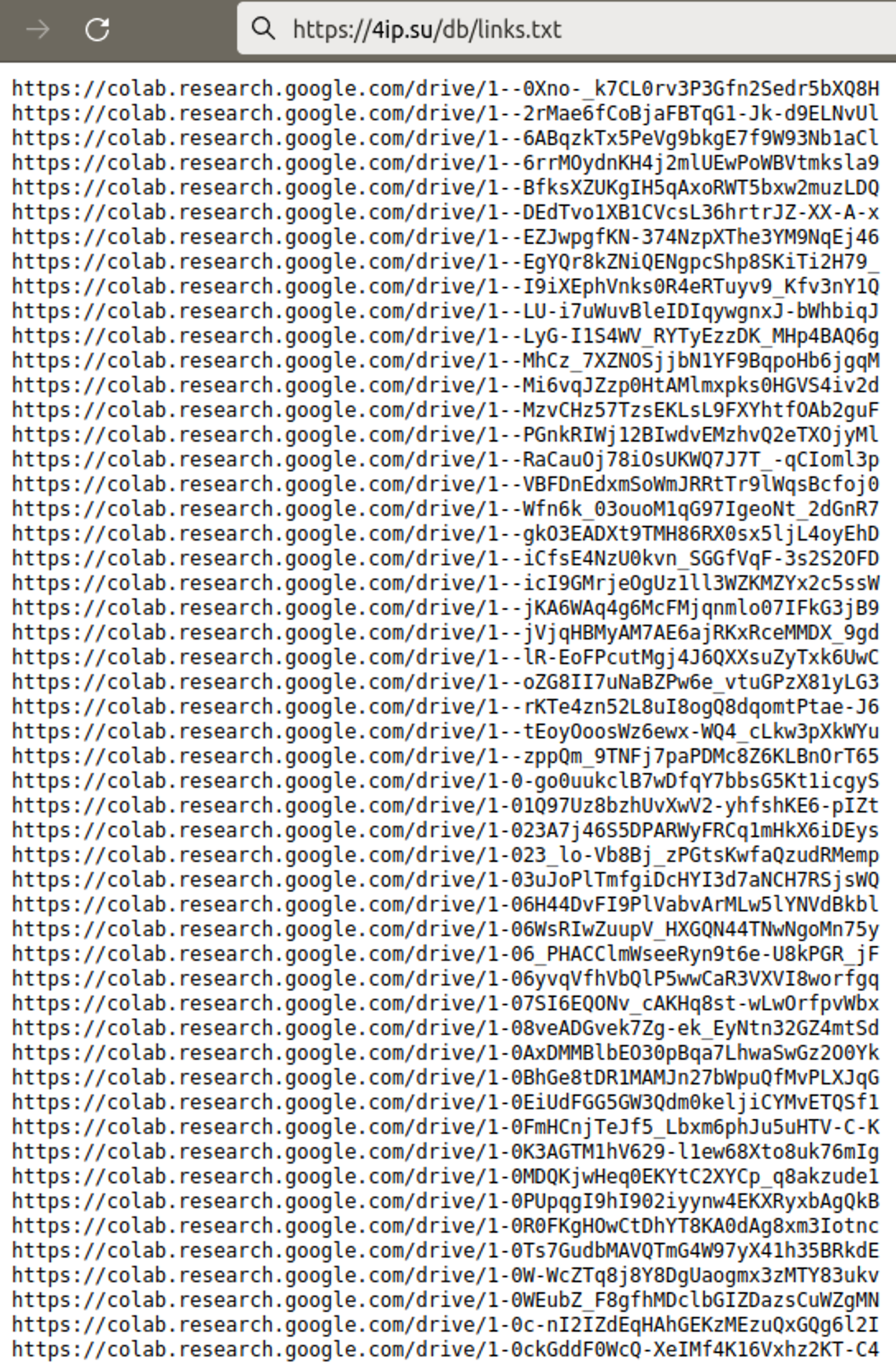 Contents of links.txt file reveal 141,341 spam links