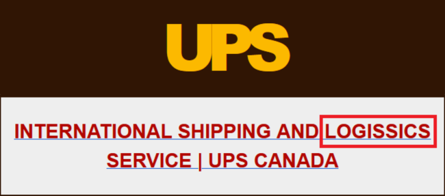 Typos found in UPS phishing email