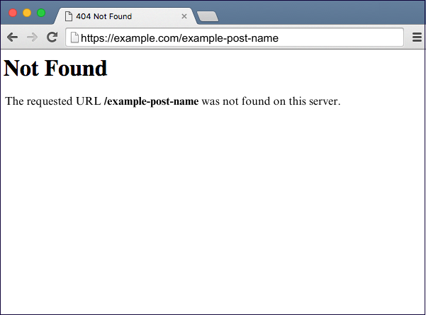 Example of a 404: Not Found error message. 