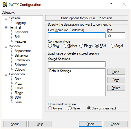 The PuTTY Windows SSH client is open source and easy to use. 