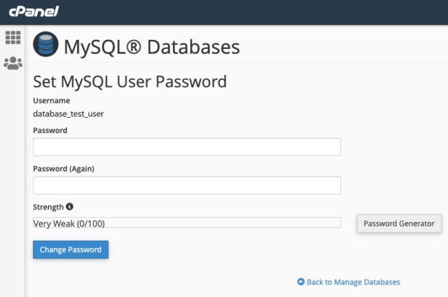 Change MySQL password to fix database connection error