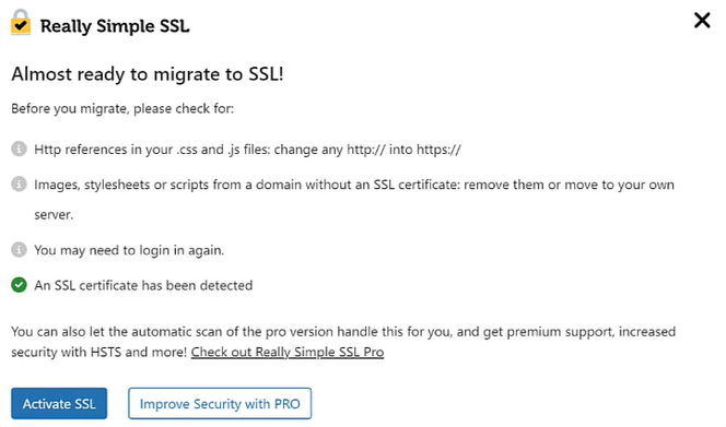 Activate SSL with Really Simple SSL