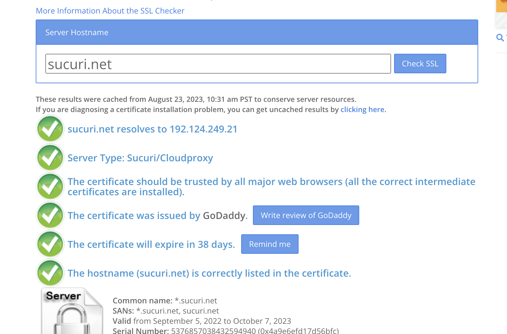 Check your site for SSL certificates