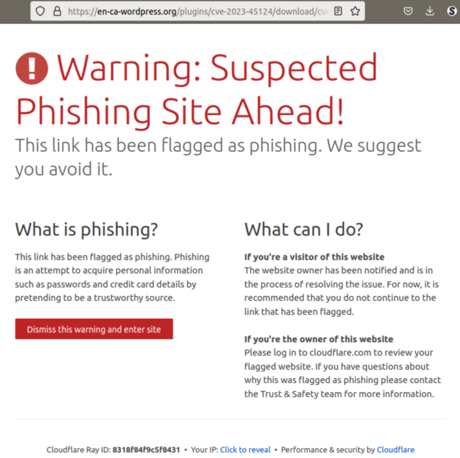 Blocked domains from phishing site