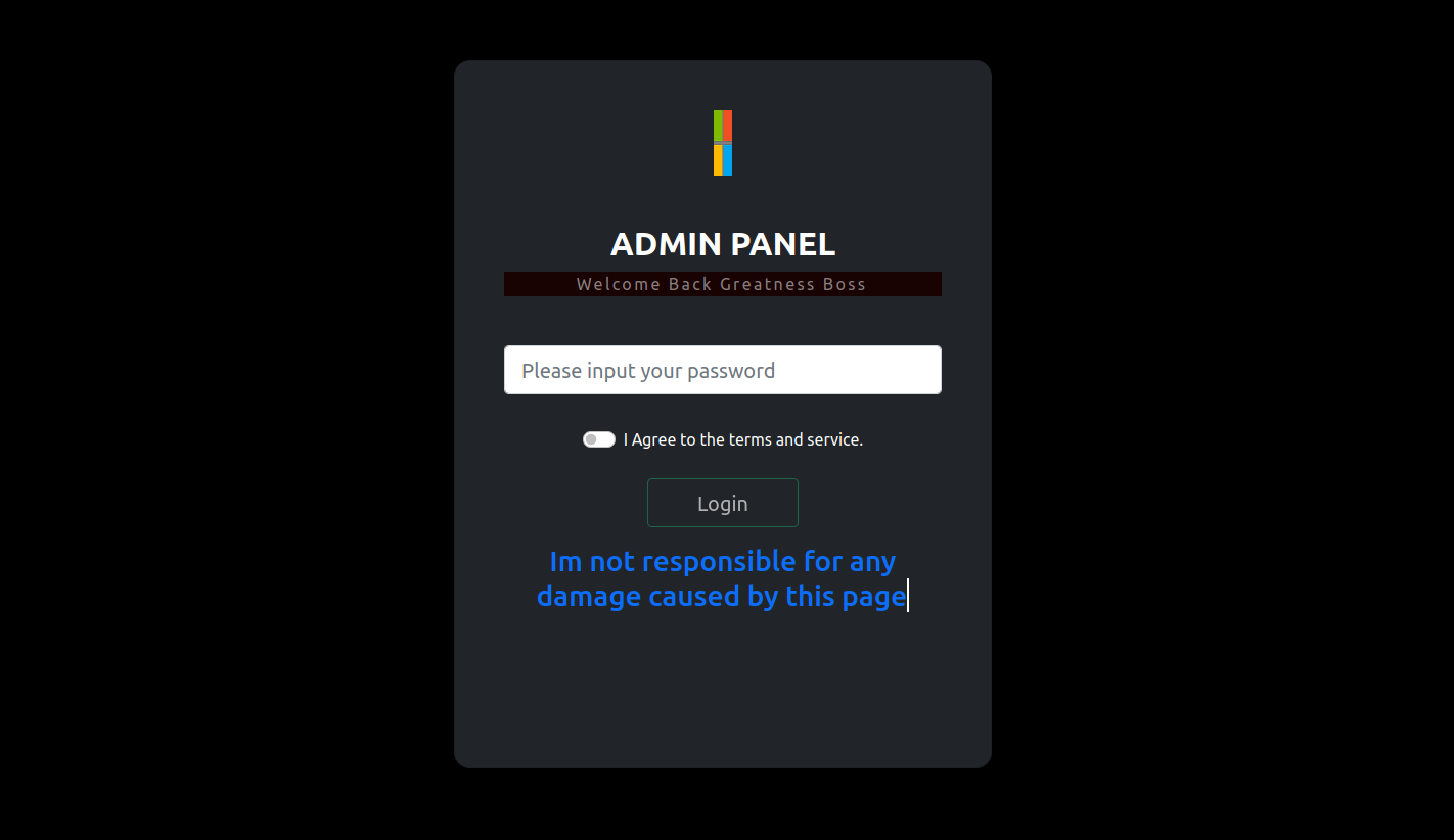 Admin panel for greatness