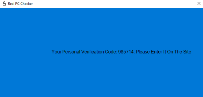 Personal verification code to enter website