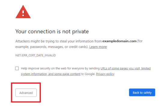 How to Fix the NET::ERR_CERT_DATE_INVALID Error