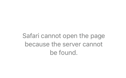 Example of Safari cannot open the page error message