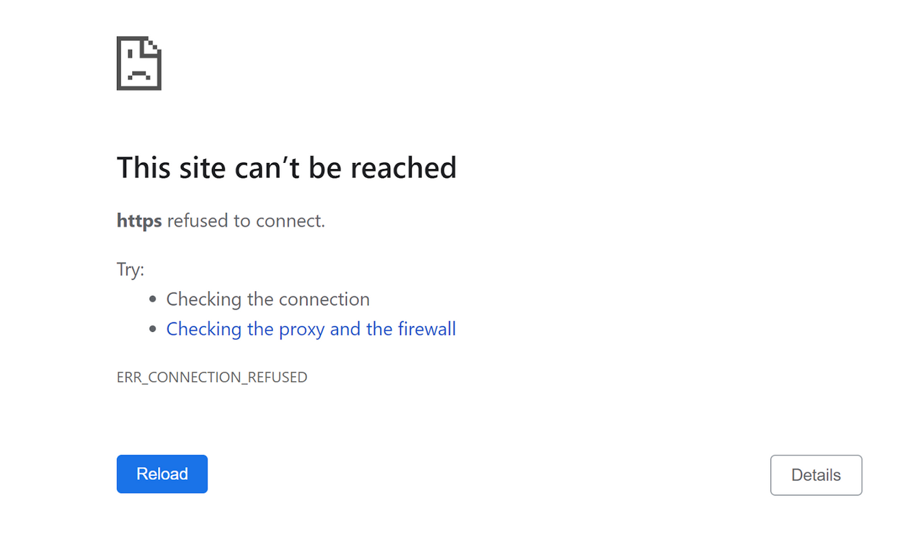 This site can't be reached Google Chrome