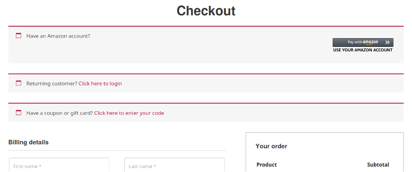 Infected checkout page