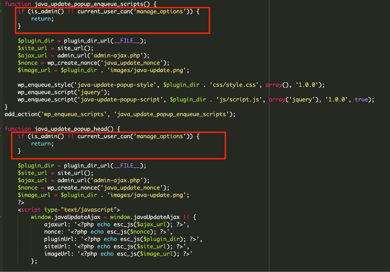 fake java popup code