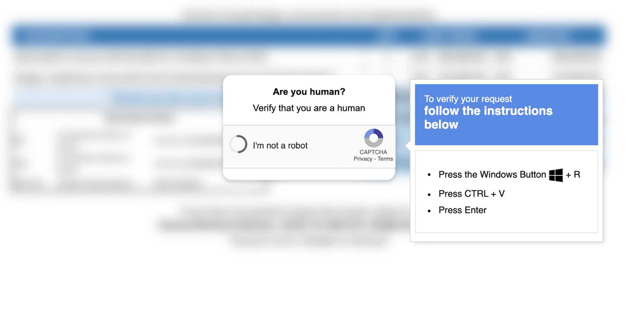 fake verification and instructions