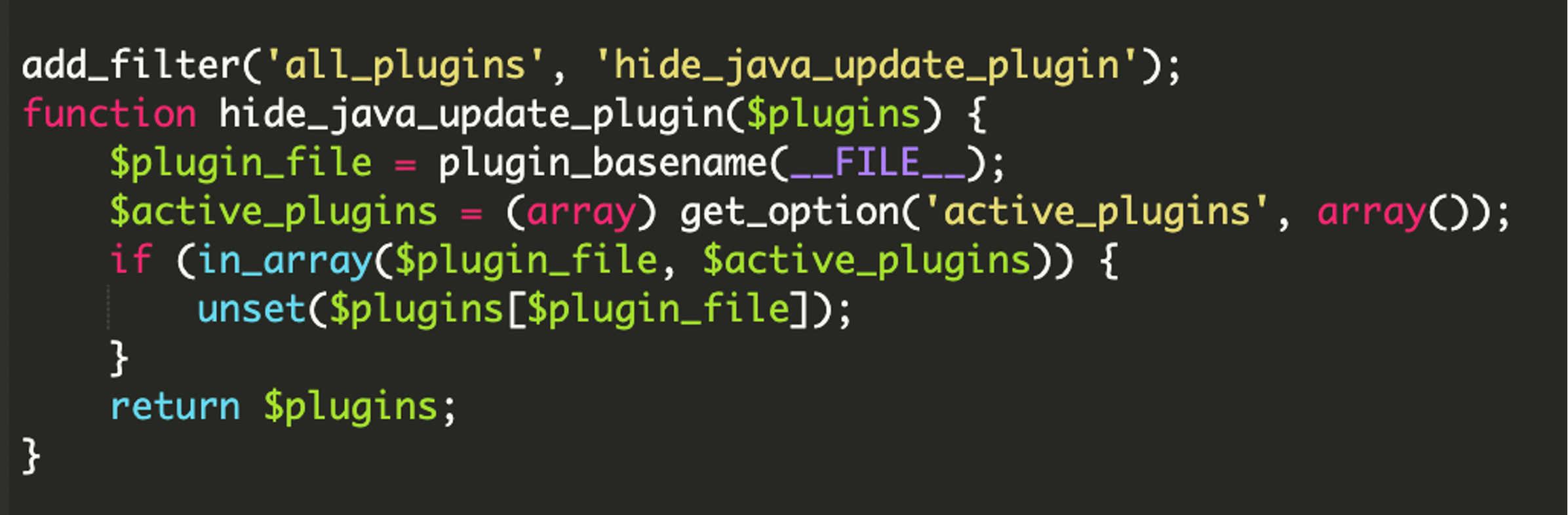plugin hiding