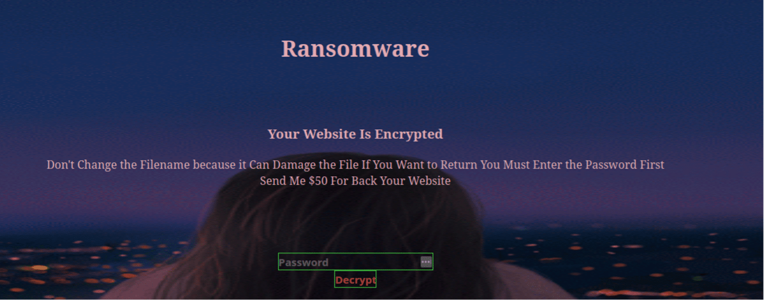 website files encrypted