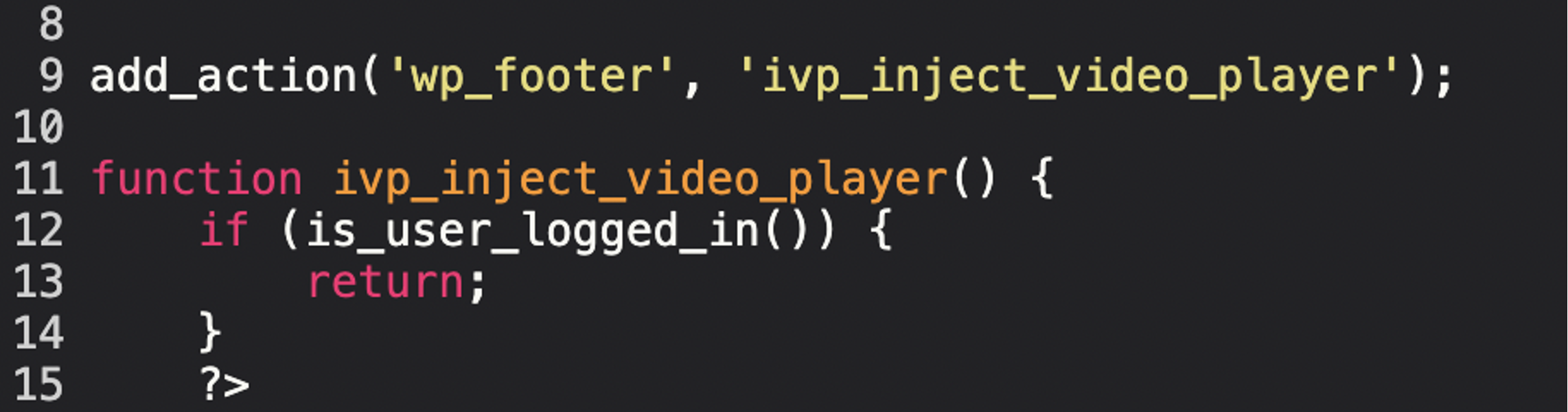 avoiding execution for logged in users