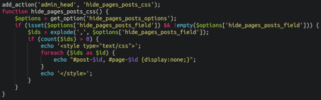css used to hide spam
