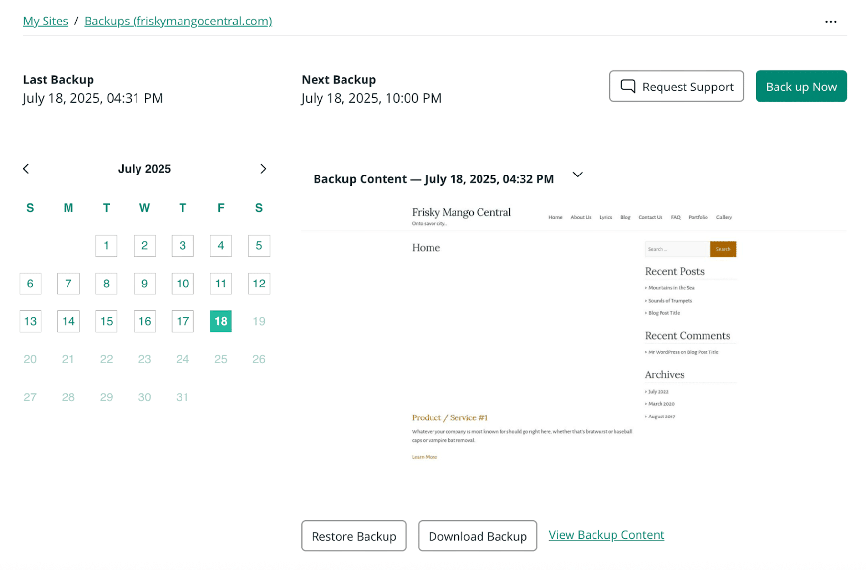 new backups experience