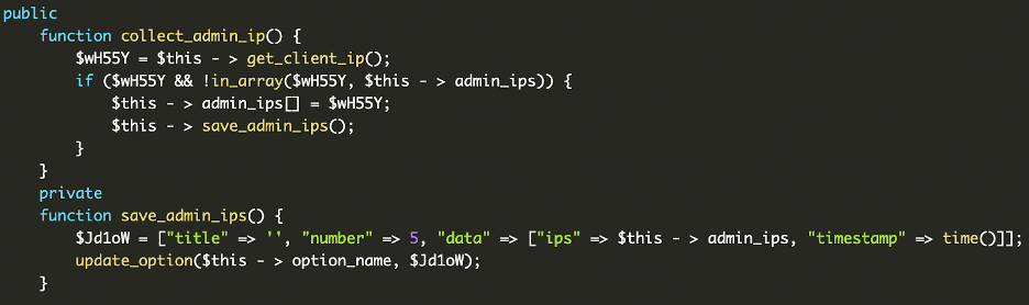collecting admin IP info
