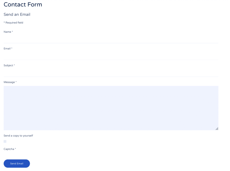 contact form