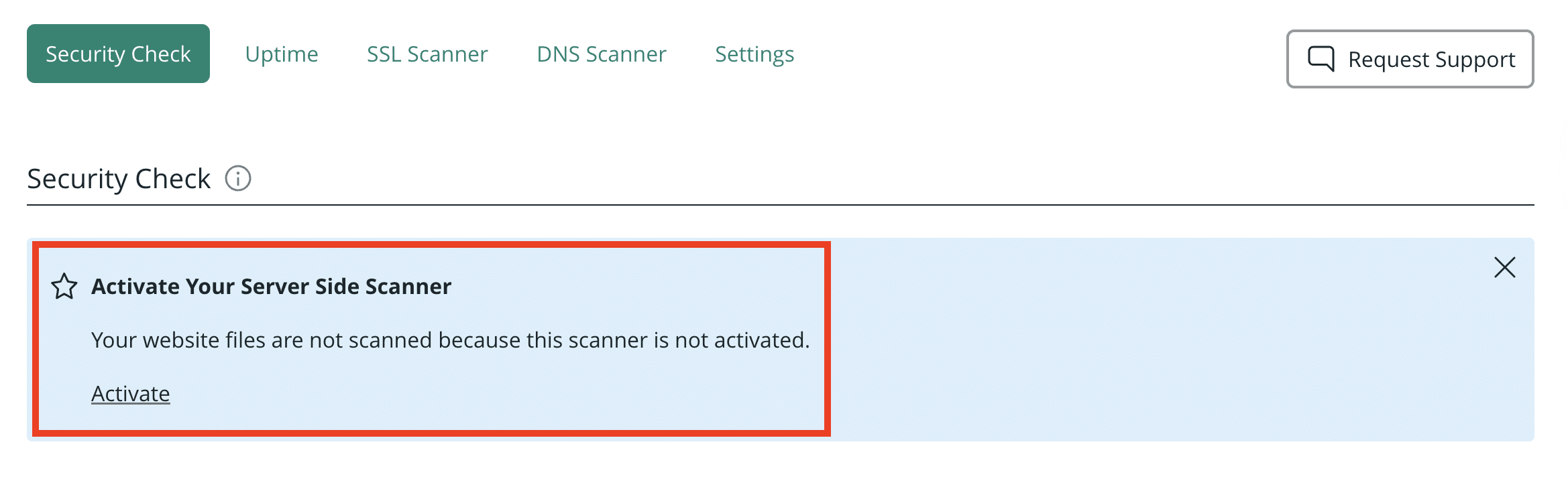 activate server side scanner